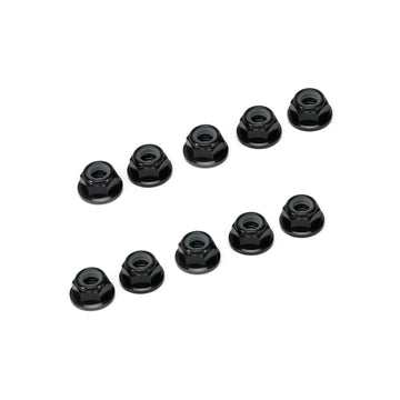 M5 Anodized Aluminum Flange Nylon Lock Nut - 20Pcs